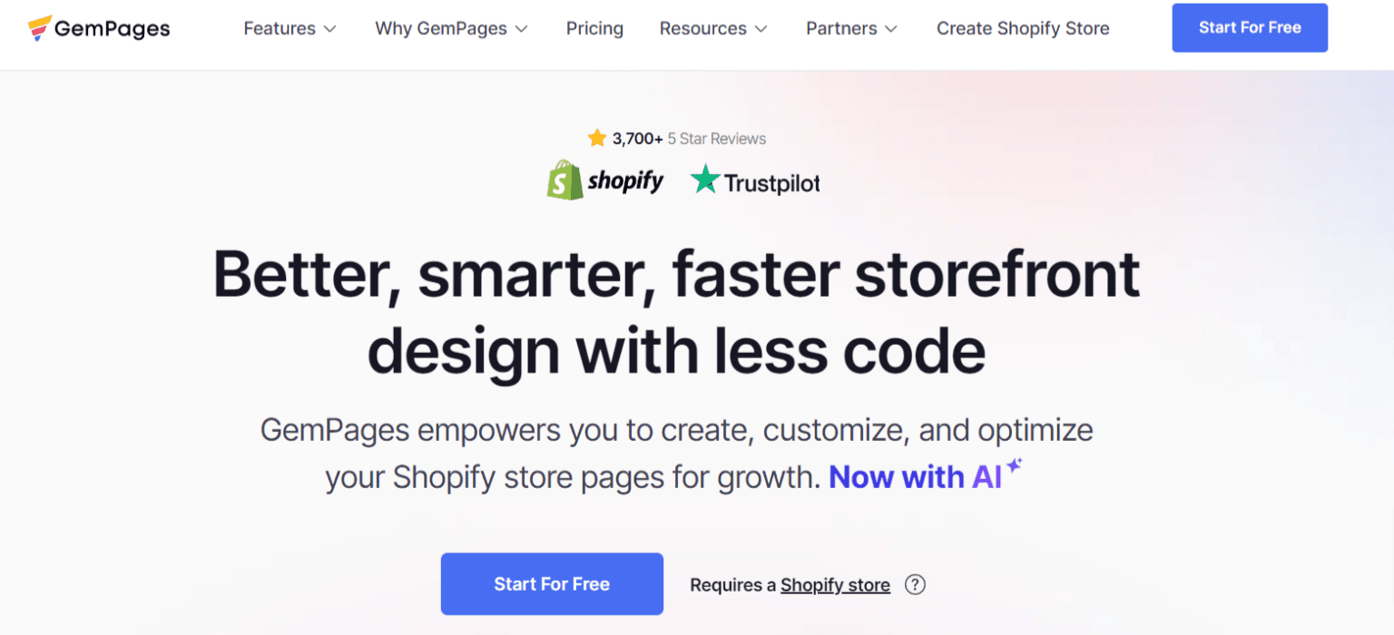 gempages shopify page builder tools