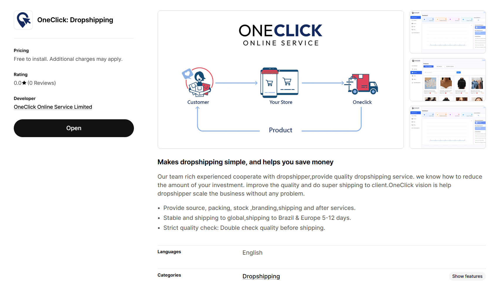Oneclick Dropshipping App